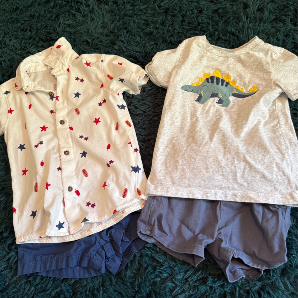 Kids' Dinosaur and Star Print Outfit Set